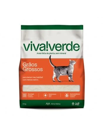 VIVA!VERDE AREIA HIGIENICA GRAOS GROSSOS 4KG
