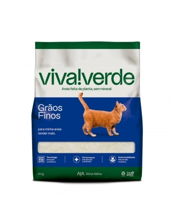 VIVA!VERDE AREIA HIGIENICA GRAOS FINOS 4KG