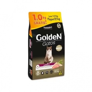 Ração Golden Formula para Gatos Adultos Castrados Frango Pague 9kg Leve 10,1kg