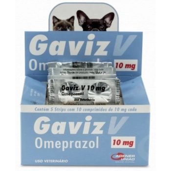 Omeprazol Gaviz V 10 mg Agener União para Cães e Gatos (50 Comprimidos)