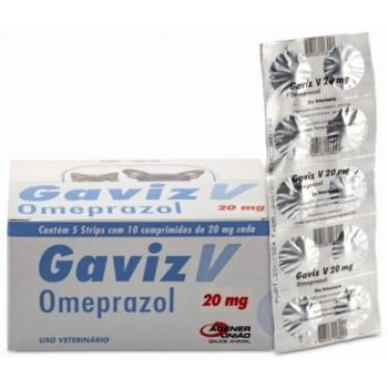 Omeprazol Gaviz V 20 mg Agener União para Cães e Gatos (50 Comprimidos)